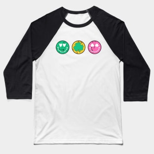 St Patrick's Day Emojis - I'm Not Irish But Kiss Me Anyway Baseball T-Shirt